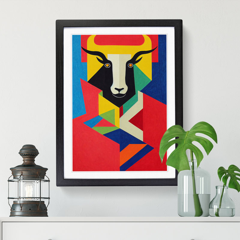 Mazeppa Goat Abstract - Picture Frame Print, 34cm H x 25cm W, Walnut