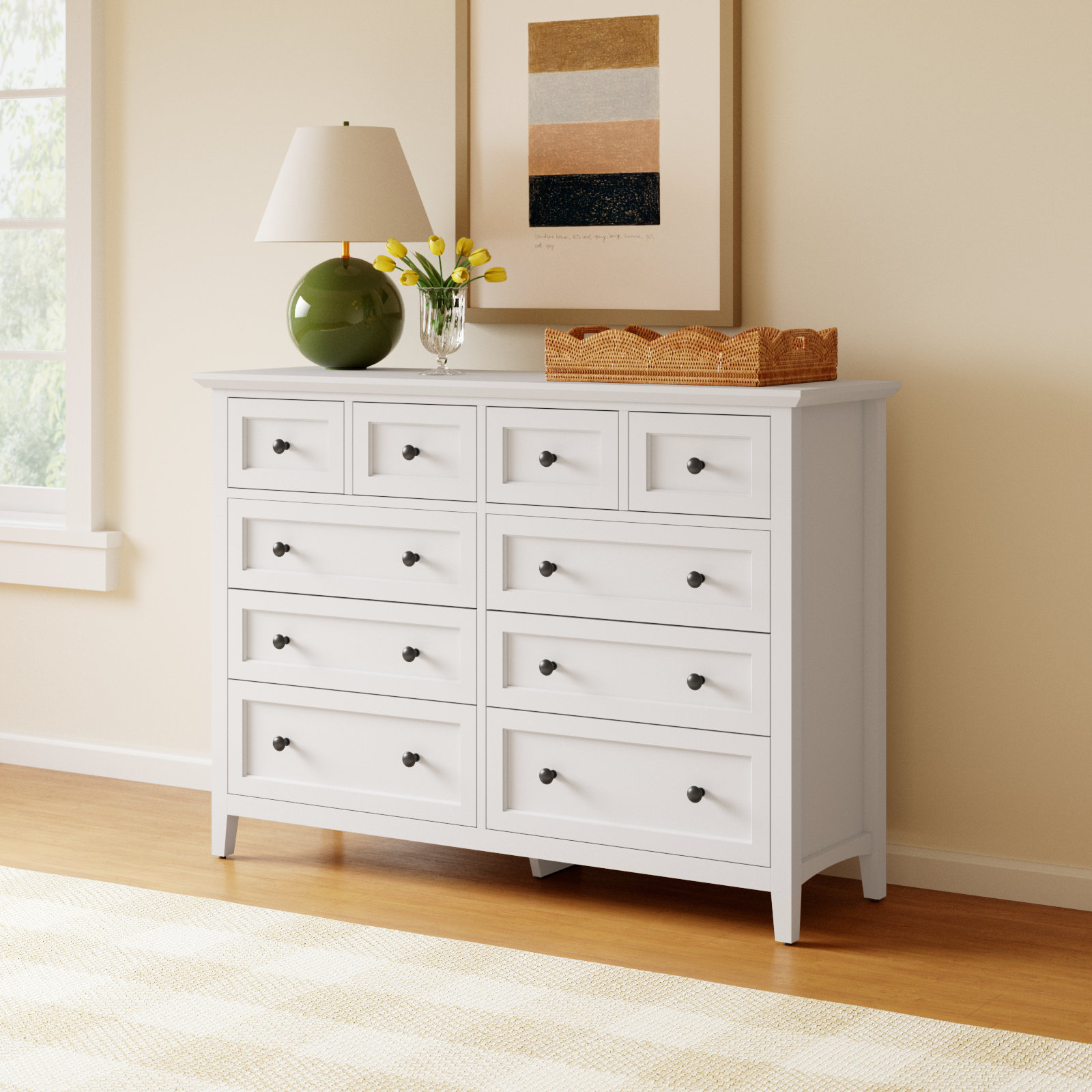 Renee 8 - Drawer Dresser, White