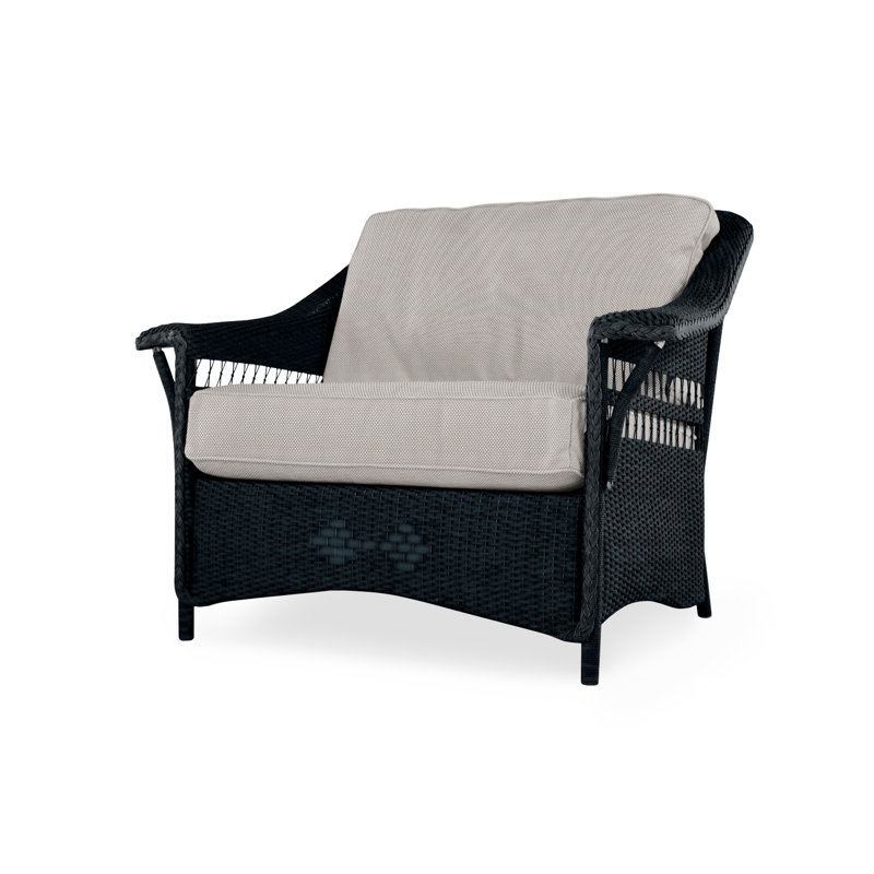 Nantucket Outdoor Lounge Chair, Sailcloth Seagull, Ebony