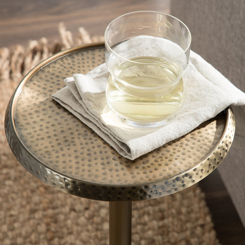 Table de bout Deanna, H 23 po x l 9 po x P 9 po, Base or bruni / plateau or bruni