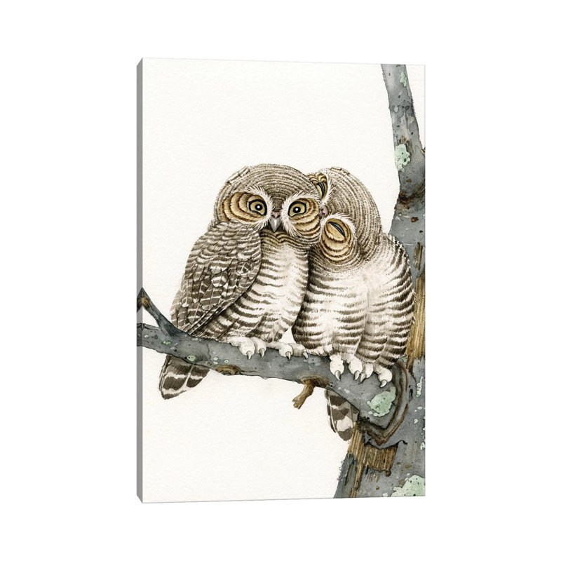 Owl Smooch by Tracy Lizotte - Wrapped Canvas Print, 101.6 cm H x 66.04 cm W x 1.91 cm D