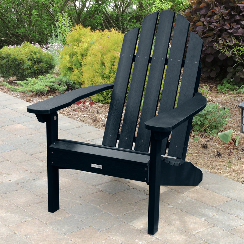 Chaise Adirondack en plastique avec repose-pieds Anette, Bleu fédéral