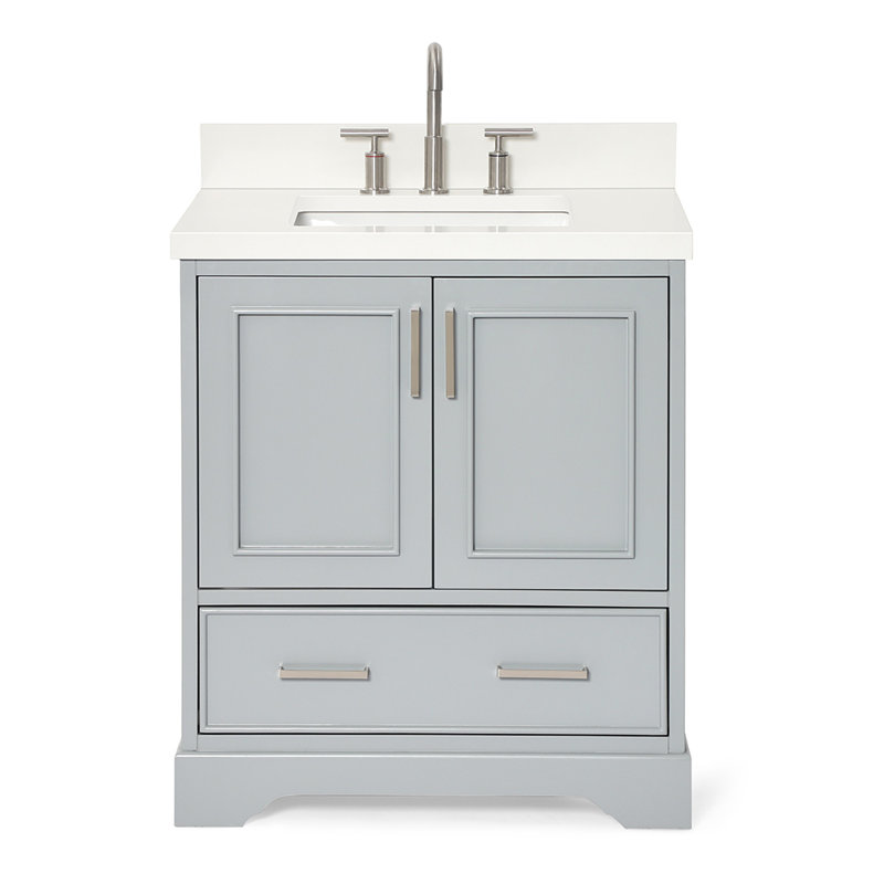 Meuble-lavabo simple avec plateau Abshire 31, Gris