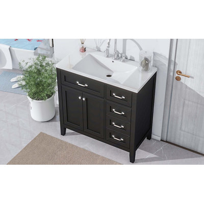 Armoire de salle de bain avec tiroirs 36 po Berinda