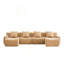 Canapé en forme de U sans os, tissu en peluche sans assemblage requis, accoudoir incurvé, conception antidérapante, éponge à haute densité 32D au design épuré, emballage sous vide à compression complète, pour salons-26841345