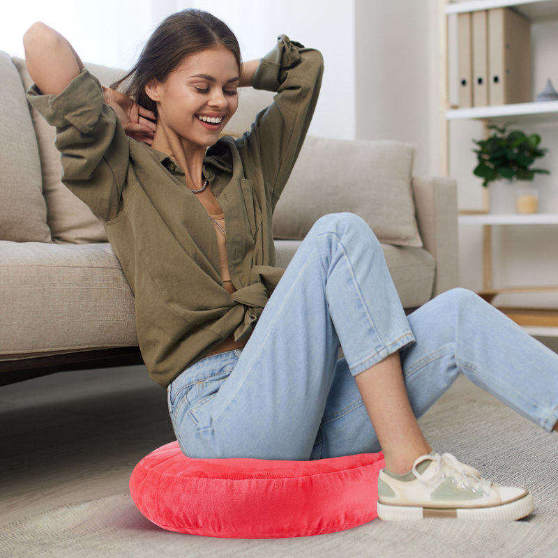 Round Pillow Cover & Insert, Hot Pink