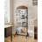 Movable Gridwall Display Stand, Sturdy Floorstanding Wire Grid Rack, Rustic Brown And Black