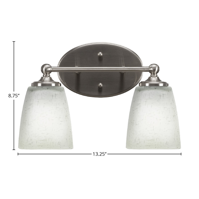 Barre lumineuse pour salle de bain Aitkens, Nickel brossé, 2