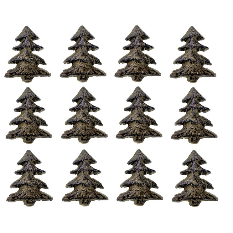 Ensemble de 12 poignées de tiroir et de poignées en fonte rustique en pin pour quincaillerie de chalet ou chalet