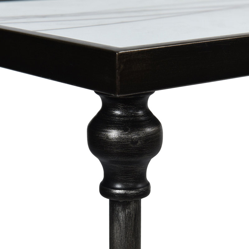 Austin Allen James - Table d'appoint - Petite structure en fer - Finition satinée, Blanc, Noir