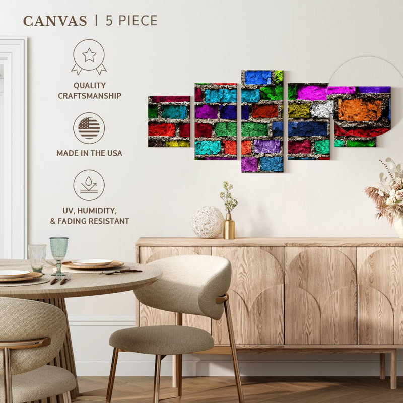 Rainbow Bricks, 42" H x 92" W