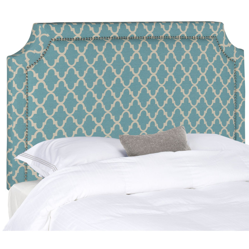 Stallings Upholstered Headboard, Full, Linen, Teal