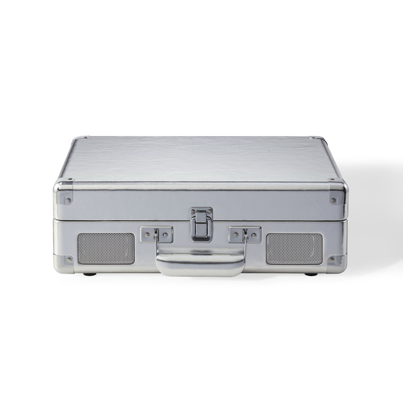 Portable 3 - Speed Turntable Decorative Record Player with Bluetooth, Silver