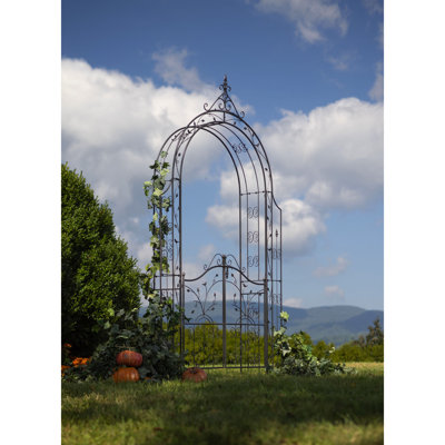 Tonnelle de jardin en métal avec barrière L 56,5 "x P 11,75"