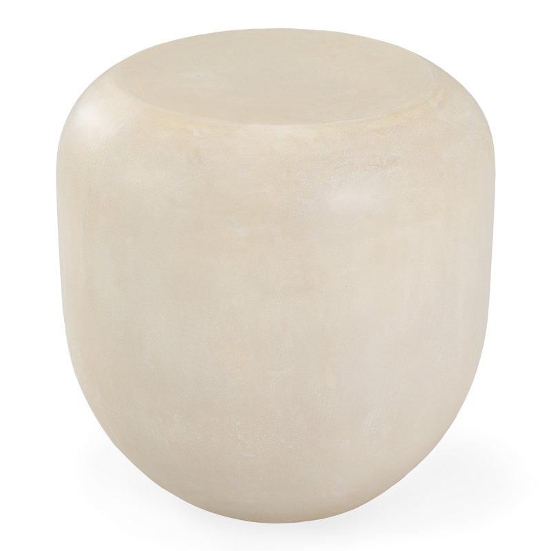 Denny - Table de bout moderne en fibre beige