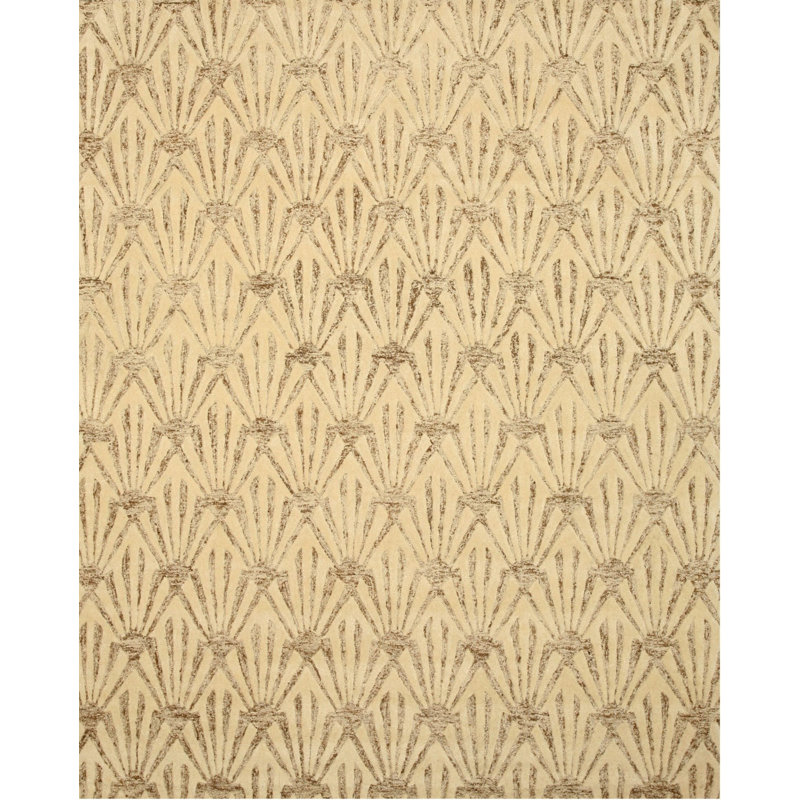 Hand Tufted Wool Geometric Area Rug, Rectangle 8' x 10'