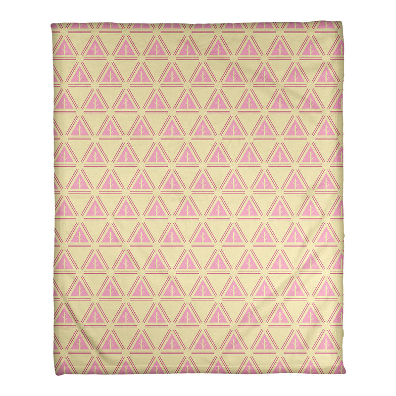 Couverture polaire minimal trees, l 50 po x L 60 po, Rose / jaune