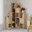 Anyila Corner Bookcase with Modular Cube Design Open and Concealed Shelves Push-to-Open Doors Modern Ladder-Style-1643021108