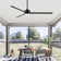 Chaffins Large Matte Black Indoor/Covered Outdoor Ceiling Fan with Light and Remote, 3 Aluminum Blades, 6-Speed Quiet DC Motor, LED Tri-Color Temperature, Memory Function, Timer, 6''/12'' Downrods