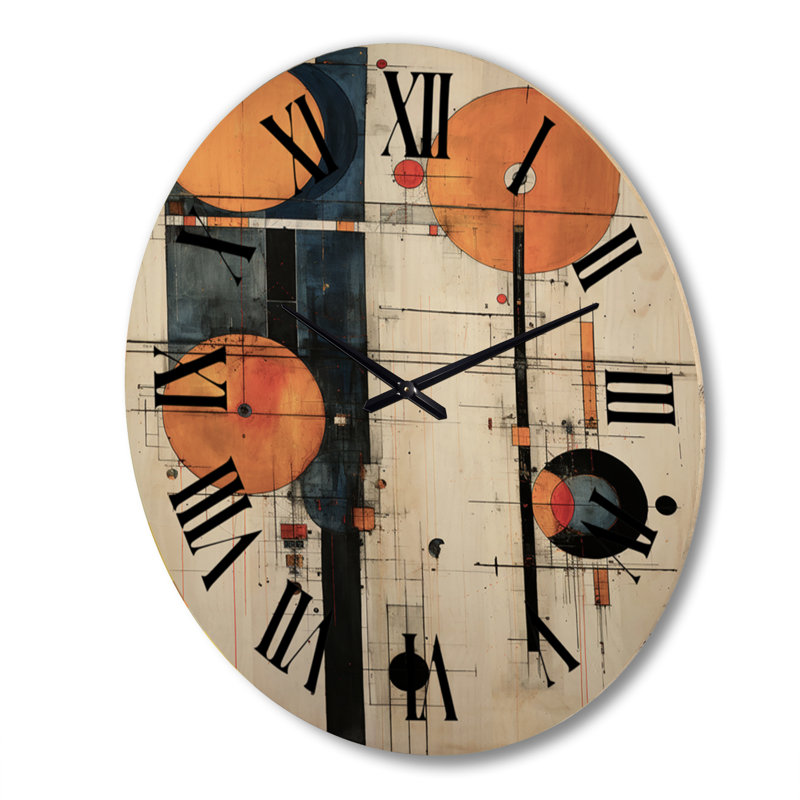 Horloge murale en bois massif Perrytown, Très grand