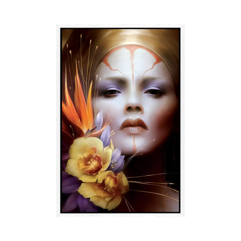 Again by Melanie Delon - Print on Canvas, 66.04 cm H x 45.72 cm W, White Framed
