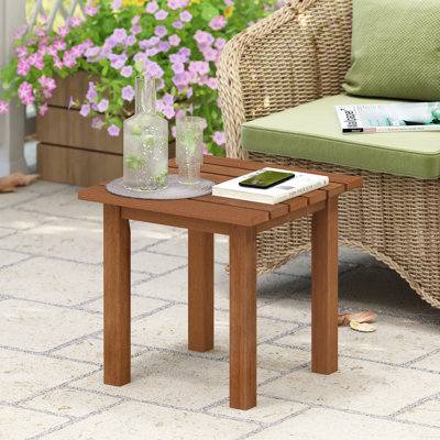 Cevriye Square Meranti Wood Outdoor Side Table , 45.01cm cm W 45.01cm cm D
