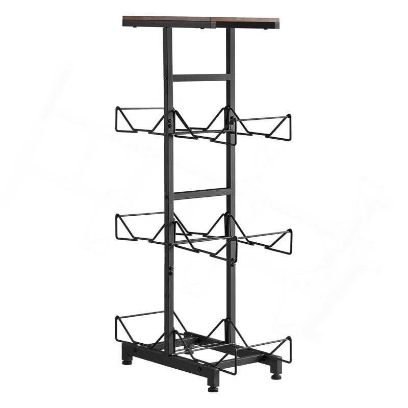 Porte-bidon à eau, support à 4 rangées de bouteilles d'eau à 3 niveaux et à 3 gallons pour 6 bouteilles, support à cruche robuste avec poignées, pliable pour la cuisine, le bureau et le salon
