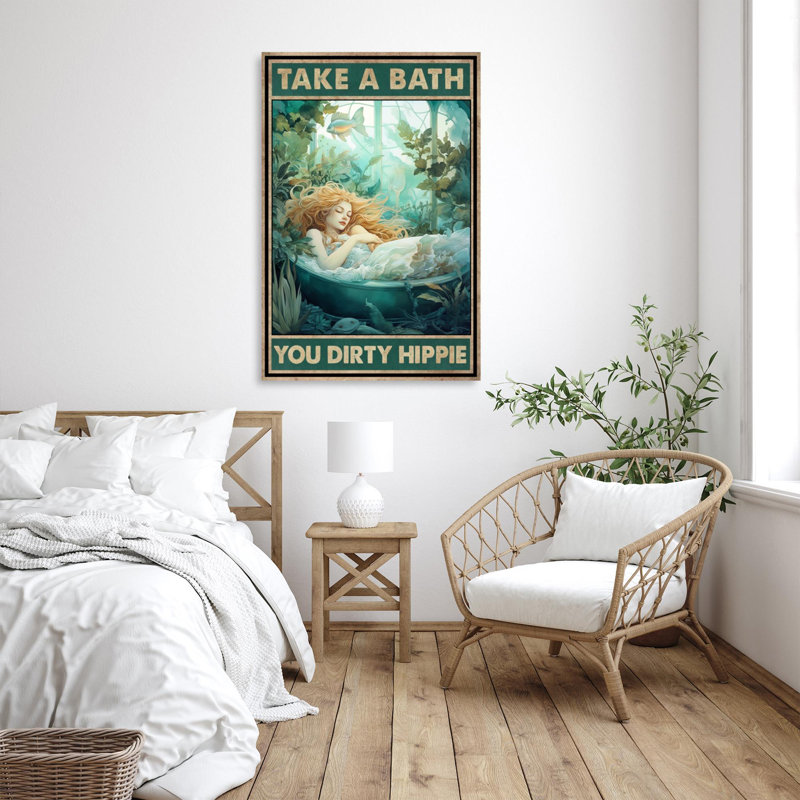 Maoz Woman Take A Bath On Canvas Print, H 20 po x l 16 po x P 1,25 po