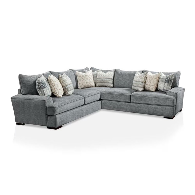 122.4" W Transitional Sectional, Gray