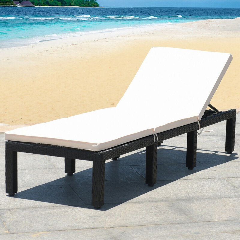 Capitol Outdoor Wicker Chaise Lounge , Cushion Included