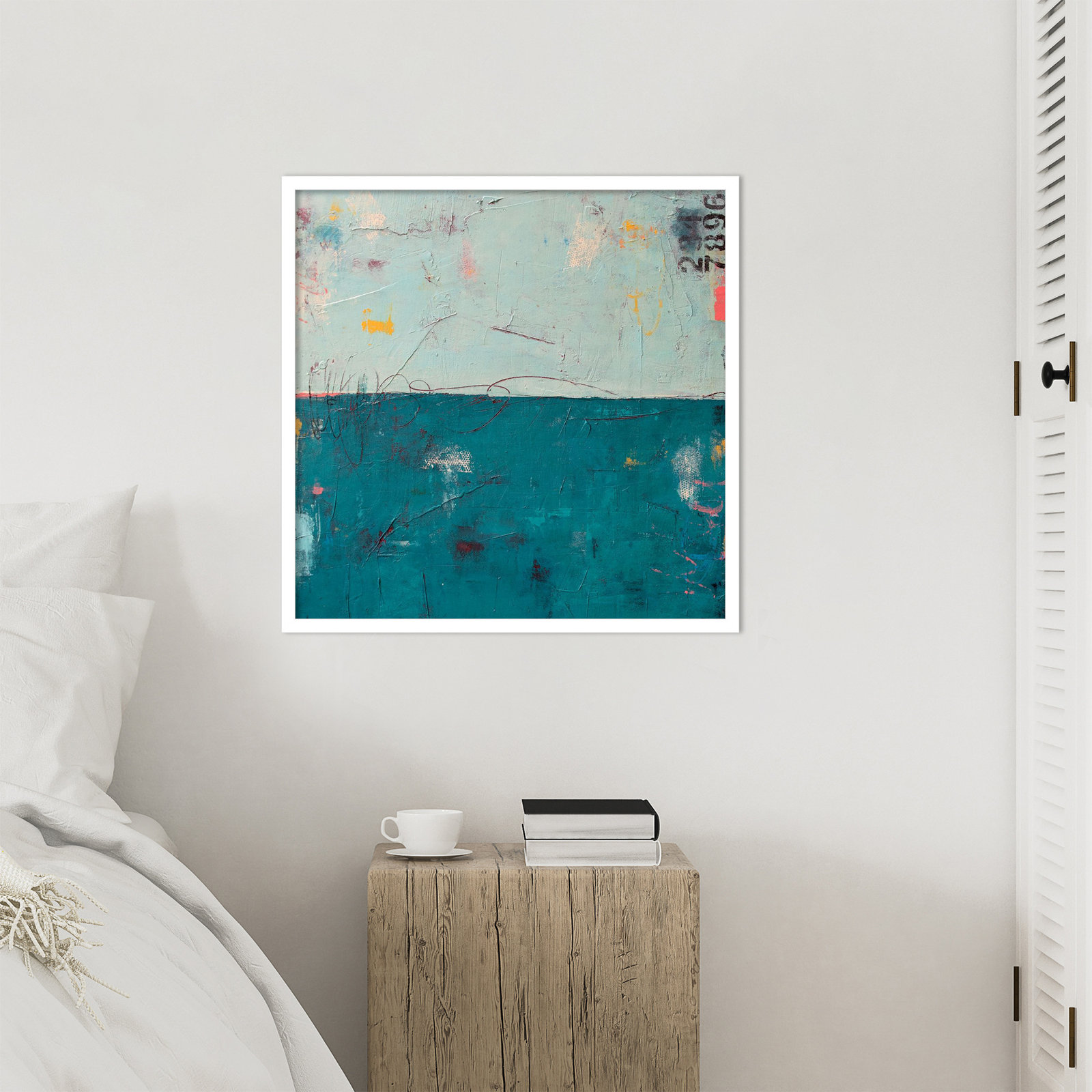 Blue Bay Hideaway Print by Erin Ashley, White, 25" H x 26" W