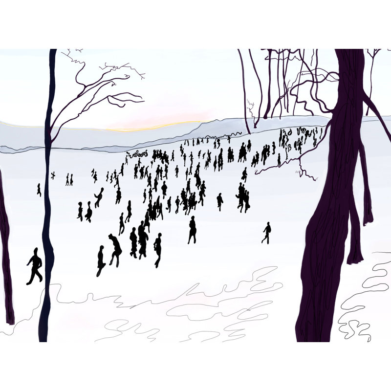 Prospect Park, Winter Print by Evan Sklar