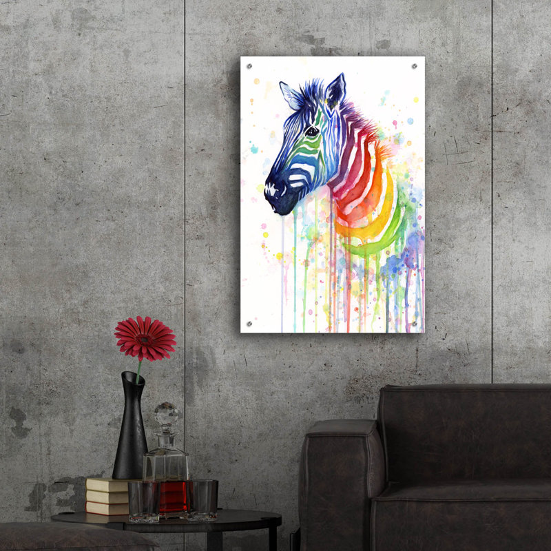 «Rainbow Zebra» par Olga Shvartsur, H 36 po x l 24 po x P 0,2 po