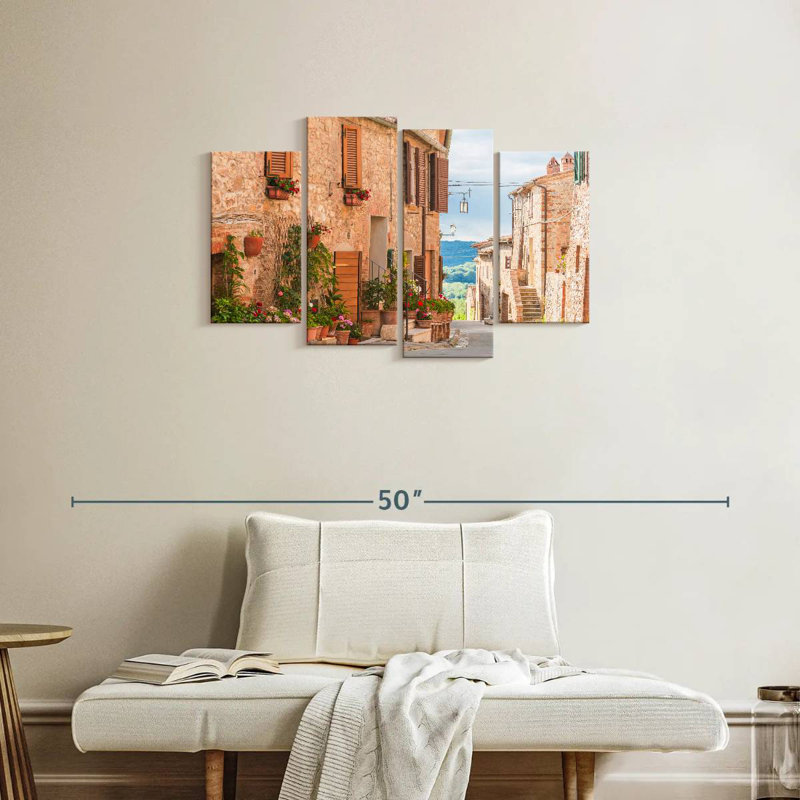 Ville médiévale toscane de Nicci, H 22 po x l 36 po