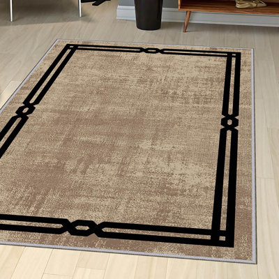 Luxurious 3D Printed Woven Carpet, 55.1 x 86.6 inches | 100% Polyester, Antibacterial, Machine Washable | Non-Slip PVC Felt Dot Underside, 0.3 in Pile Height | Perfect for Living Room, Bedroom & Home Decor
