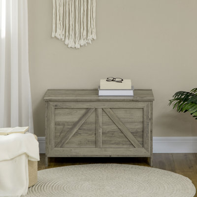  Storage Chest, Farmhouse Wood Chest with Safety Hinge