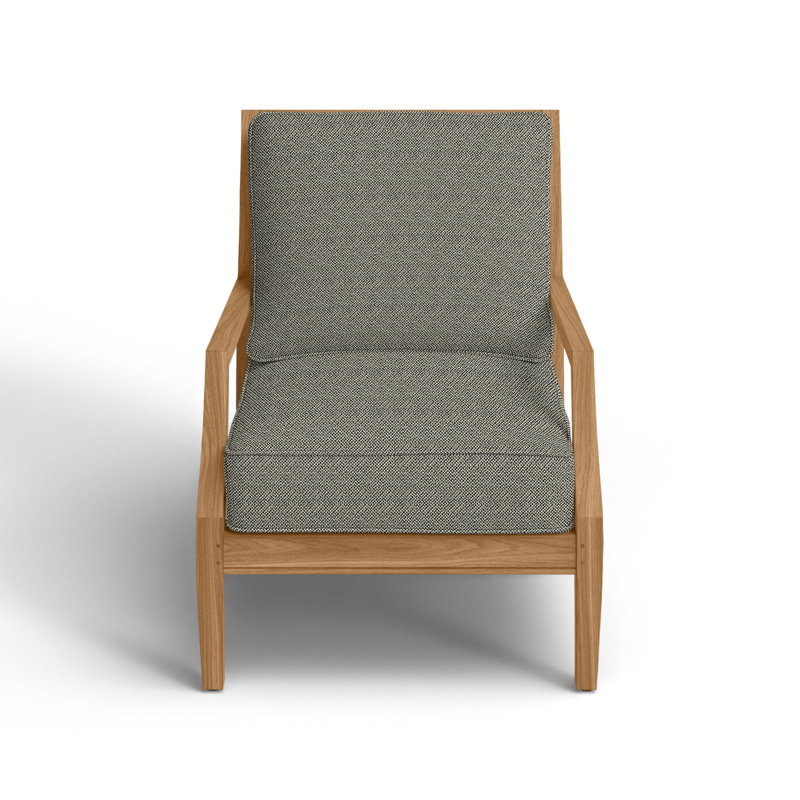 Haley Teak Lounge Chair - Natural Teak, Natural Teak, Welt + Standard fill, Intermix Bark
