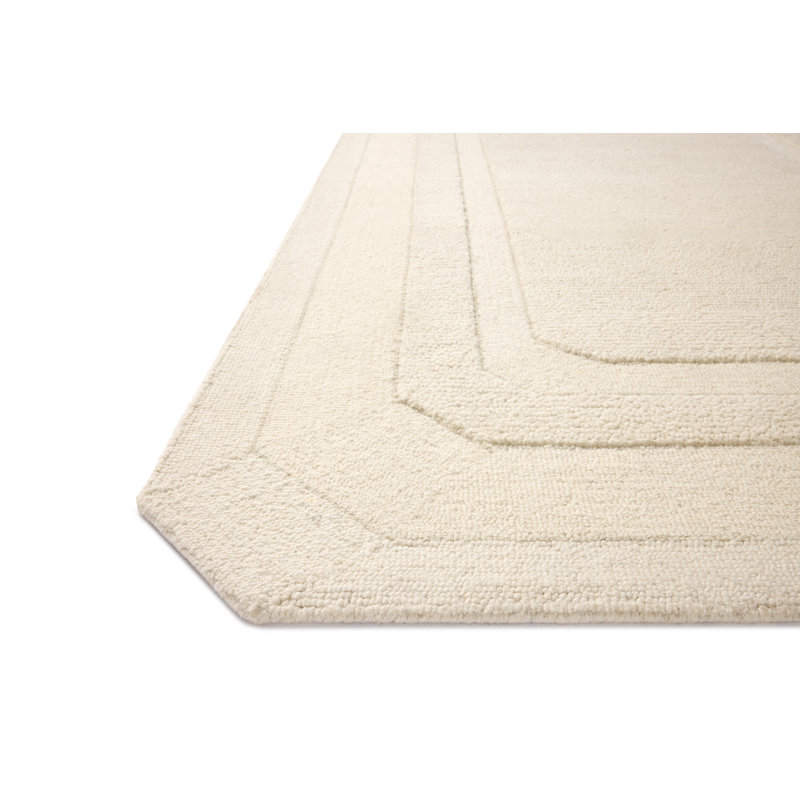 Yuriko Ivory Area Rug, Square 1'6"