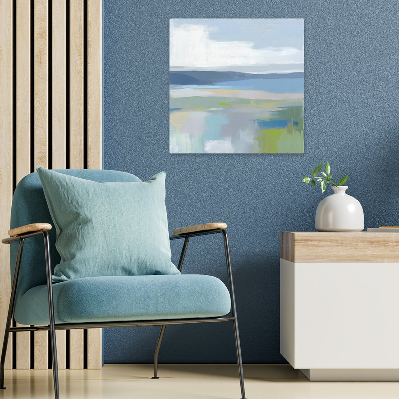 (Gc005-A) Quiet Cove I, art contemporain, H 18 po x l 18 po