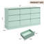 Commode 9 tiroirs en bois pour la chambre à coucher, grande commode avec rangement profond, plateau large pour placard, salon, chambre d'enfant, vert-65951863