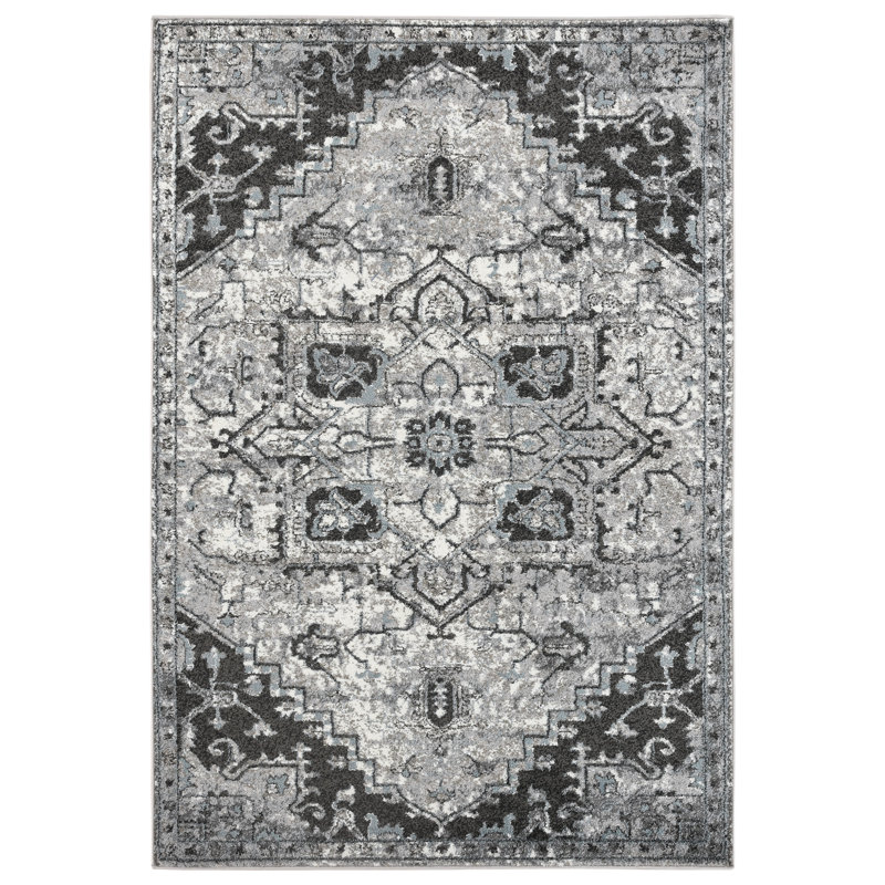 Tapis d'intérieur performance à motif médaillon traditionnel et durable Honig