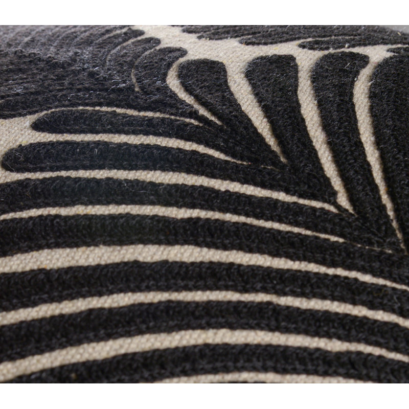 Coussin en coton / polyester, Mélange de duvet, Naturel foncé / noir