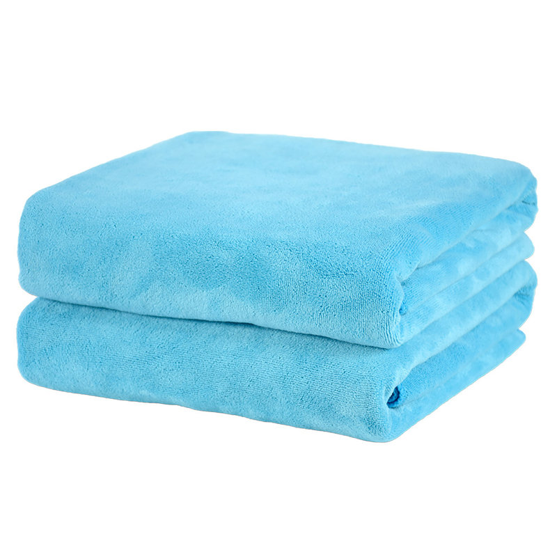 Ensemble de 2 serviettes de bain en microfibre, Aquamarine