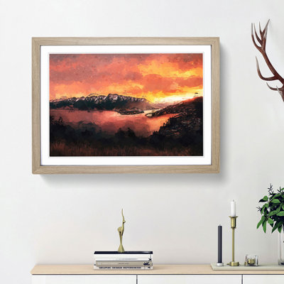Sunset over Queenstown in Abstract - Picture Frame Graphic Art Print