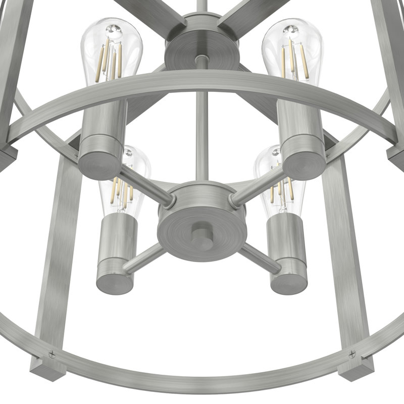 Astwood 4 - Light Lantern Chandelier, Brushed Nickel, 18" W x 18" D x 13" H