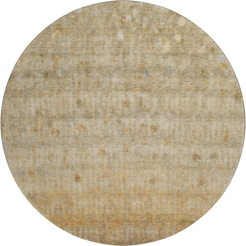 Premium Machine Washable Mayfield Stripes Rug, Beige, 8' Round