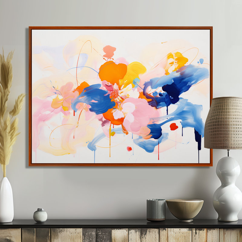 Beyond The Veil Expressionism - Abstract Wall Art Print, Brown Floater Framed Canvas, 30" H x 40" W x 1.5" D