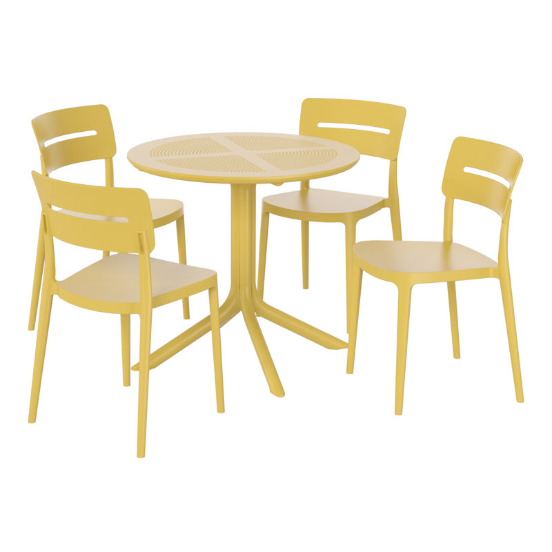 Ensemble repas extérieur pour 4 personnes, Jaune