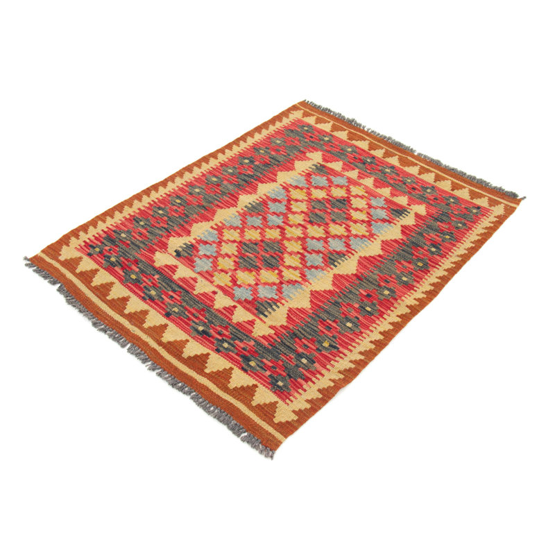 Geometric Wool Hand Woven 87cm X 115cm Area Rug