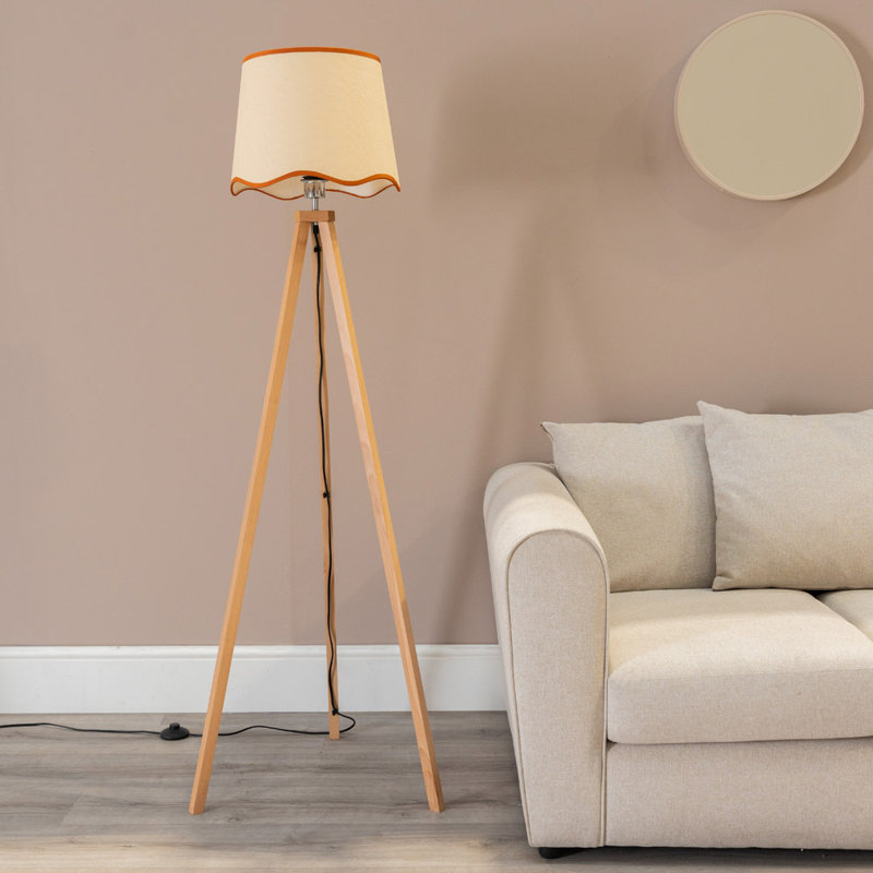 Hazen 153cm Tripod Floor Lamp, Natural/Red, Natural, No
